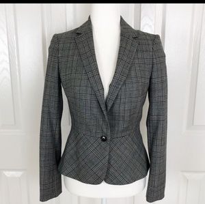 Banana Republic black and grey plaid blazer